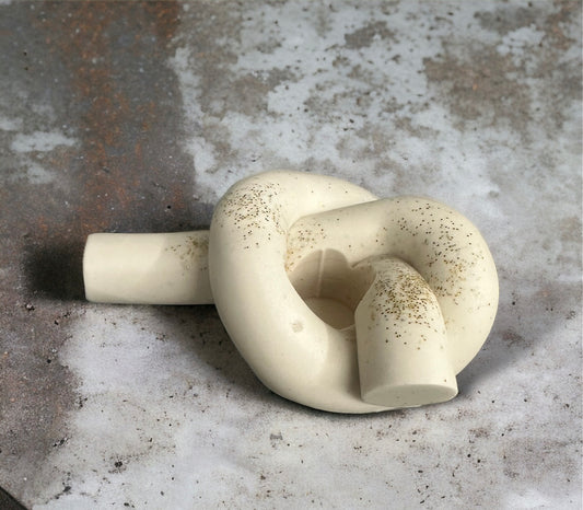 Taper Candle Holder - Knot - in Jesmonite